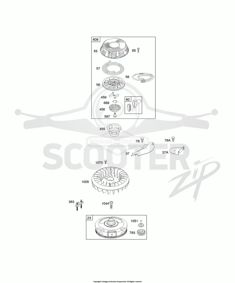 Flywheel, Rewind Starter