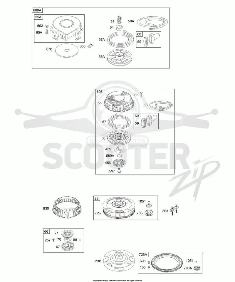 Rewind Starter, Flywheel