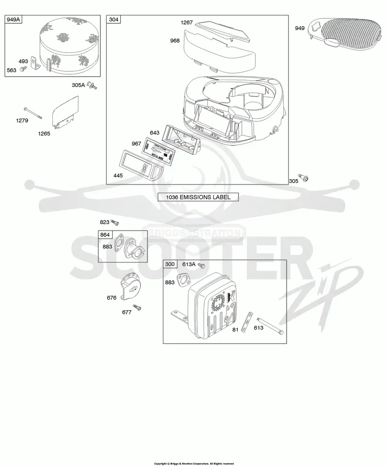 Air Cleaner, Blower Housing, Exhaust System