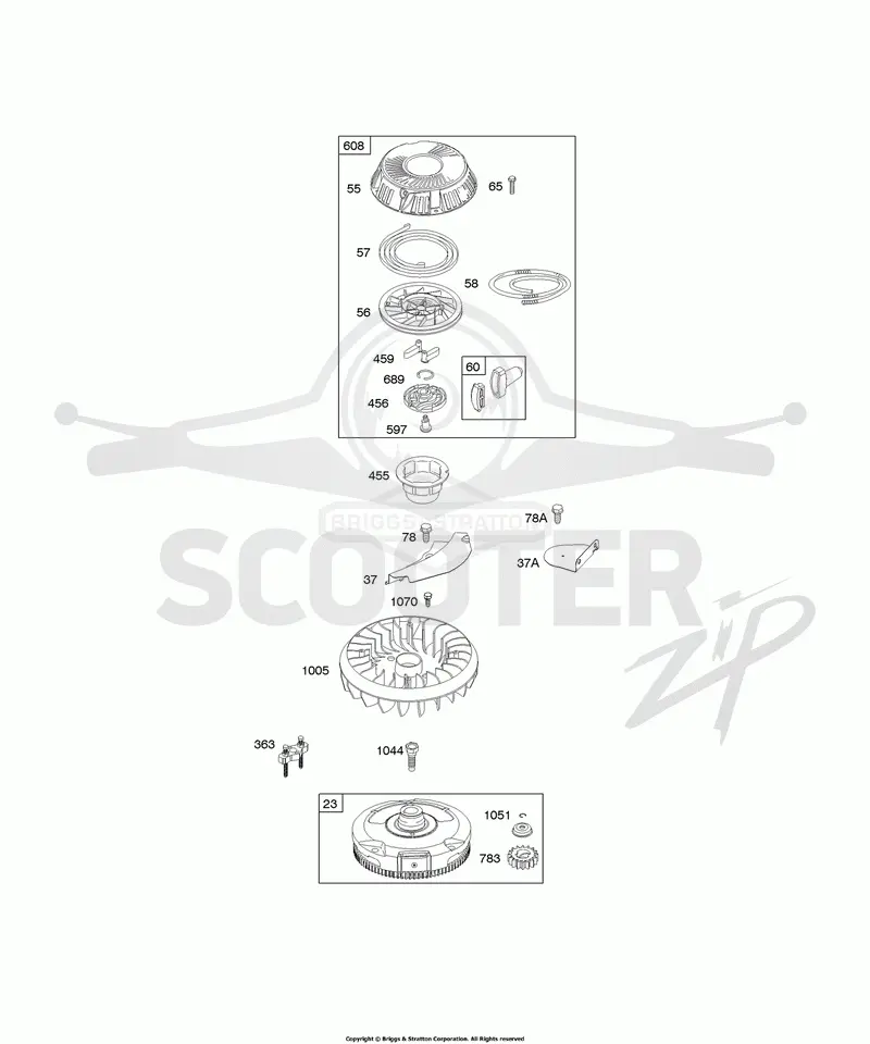 Flywheel, Rewind Starter
