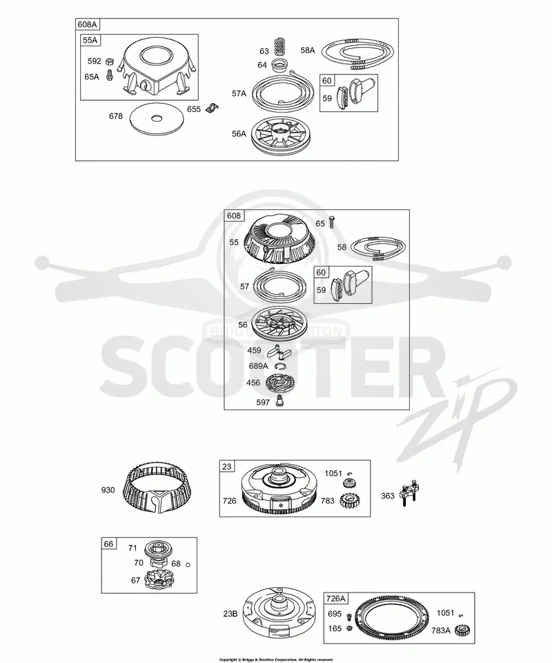 Flywheel, Rewind Starter