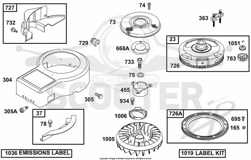 Blower Housing, Flywheel, Rotating Screen