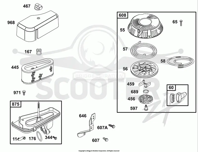 Air Cleaner, Rewind Starter