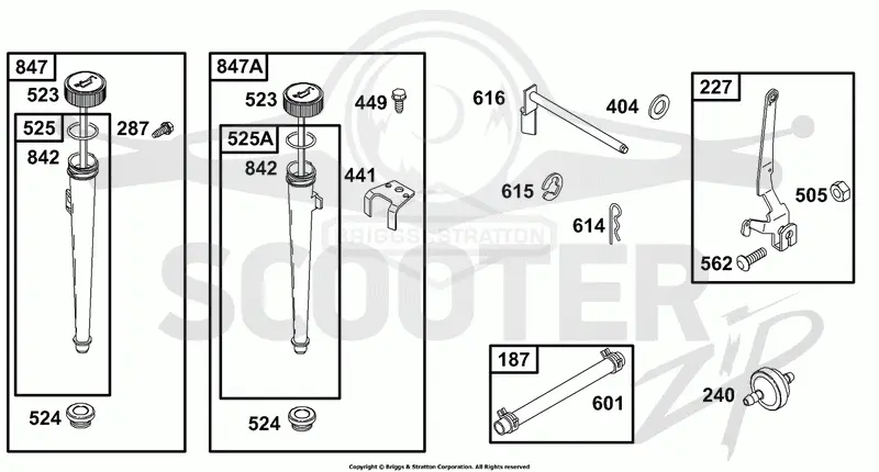 Oil Fill, Fuel Filter, Governor Control Lever