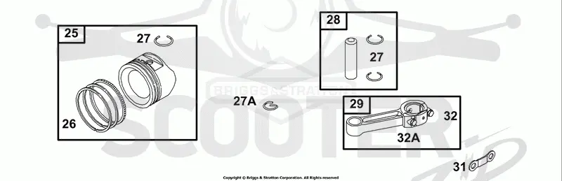 Piston, Ring, Connecting Rod