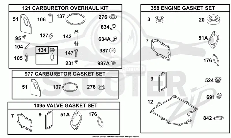 Engine/Valve Gasket Sets/Carburetor Overhaul Kits