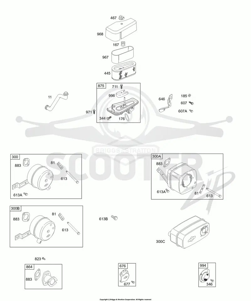 Muffler, Air Cleaner