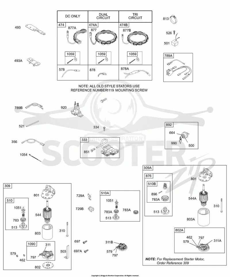 Electric Starter, Alternator, Magneto