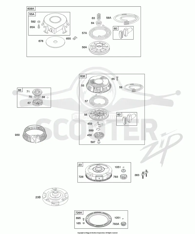 Rewind Starter, Flywheel