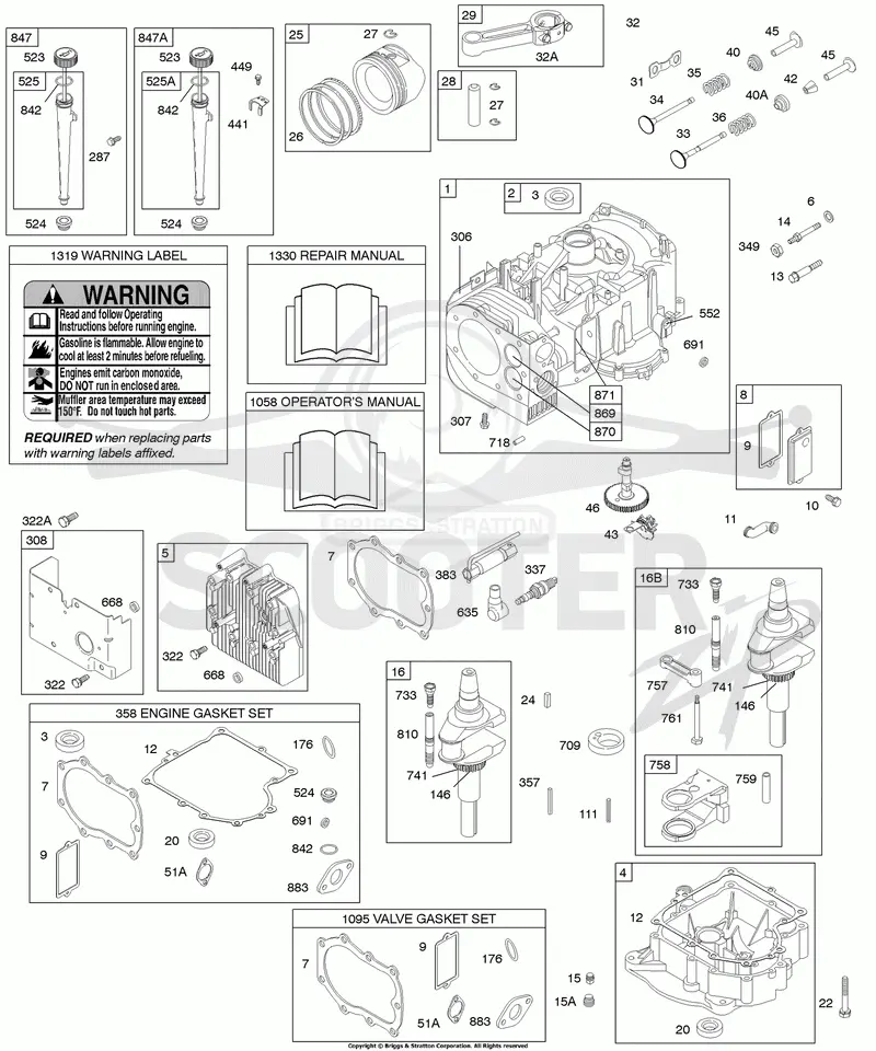 Crankcase Cover/Sump, Engine Gasket Set, Cylinder, Oil, Valve Gasket Set, Crankshaft, Piston/Rings/Connecting Rod