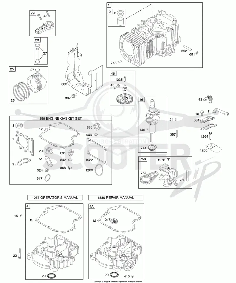 Camshaft, Crankshaft, Cylinder, Engine Sump, Gasket Set - Engine, Piston, Rings, Connecting Rod