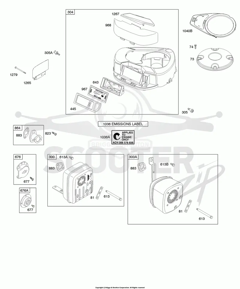 Air Cleaner, Blower Housing, Exhaust System