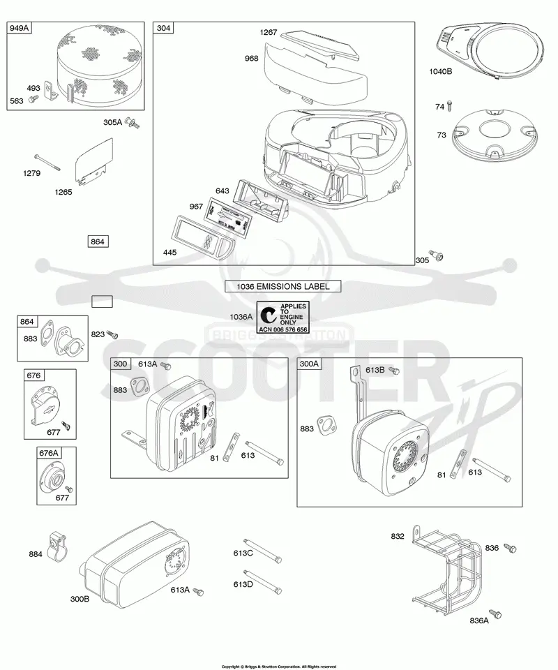 Air Cleaner, Blower Housing, Exhaust System