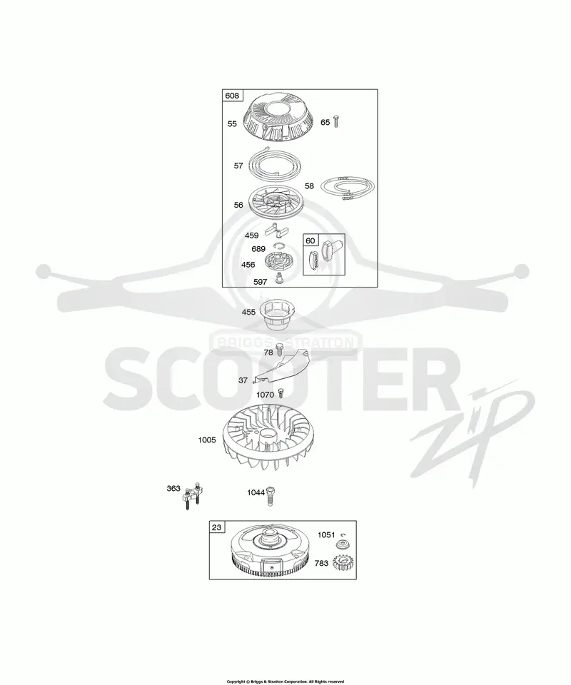 Flywheel, Rewind Starter