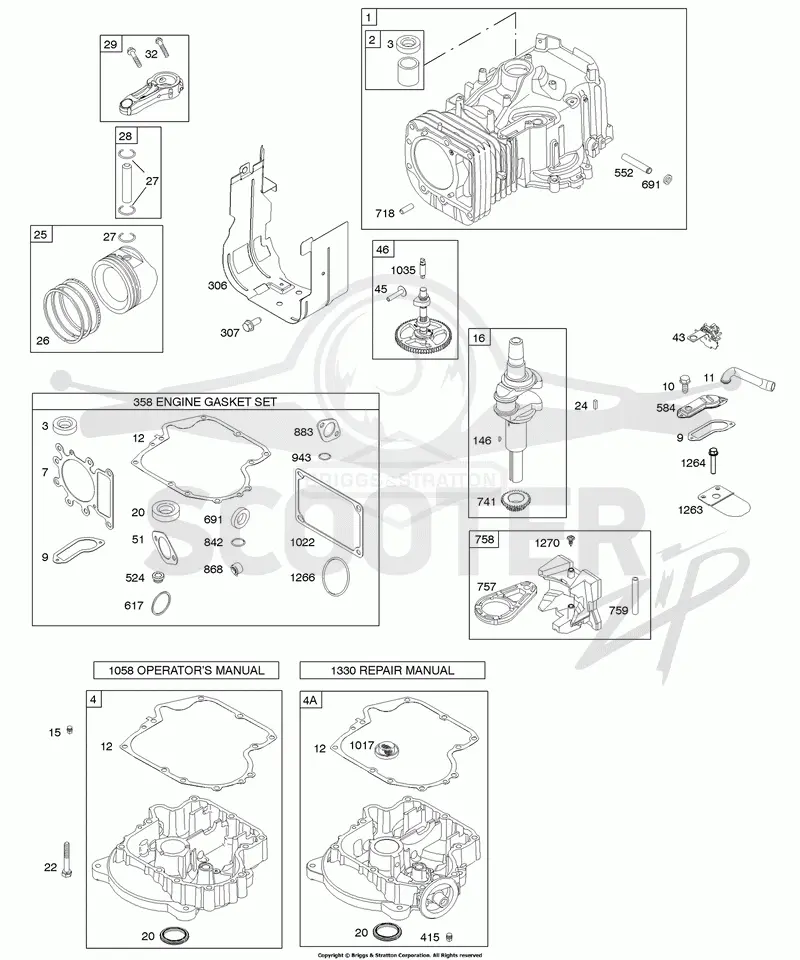 Camshaft, Crankshaft, Cylinder, Engine Sump, Gasket Set - Engine, Piston, Rings, Connecting Rod