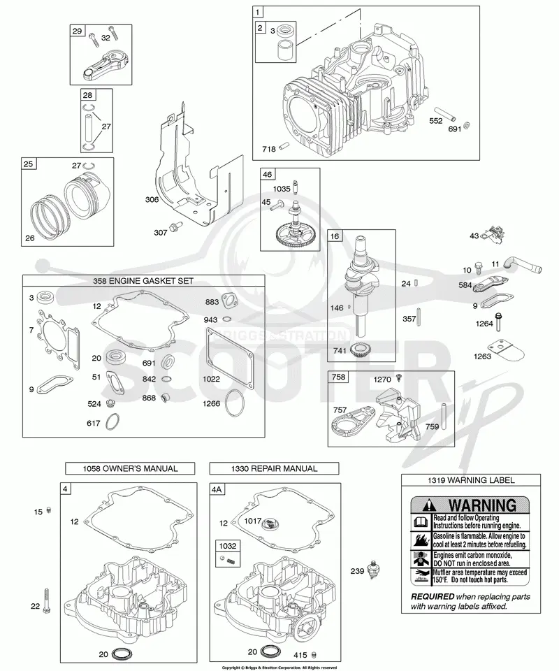 Camshaft, Crankshaft, Cylinder, Engine Sump, Gasket Set - Engine, Piston, Rings, Connecting Rod