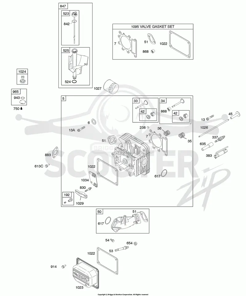 Cylinder Head, Gasket Set - Valve, Lubrication, Valves
