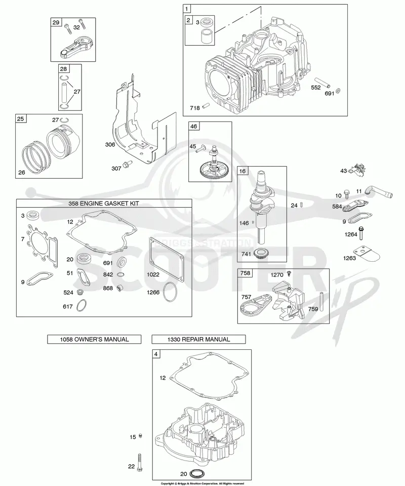 Camshaft, Crankshaft, Cylinder, Engine Sump, Gasket Set - Engine, Piston, Rings, Connecting Rod