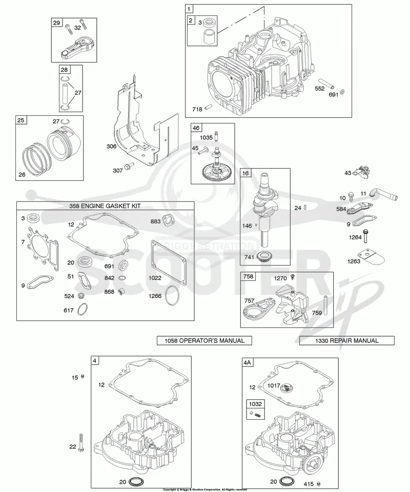 Camshaft, Crankshaft, Cylinder, Engine Sump, Gasket Set - Engine, Piston, Rings, Connecting Rod