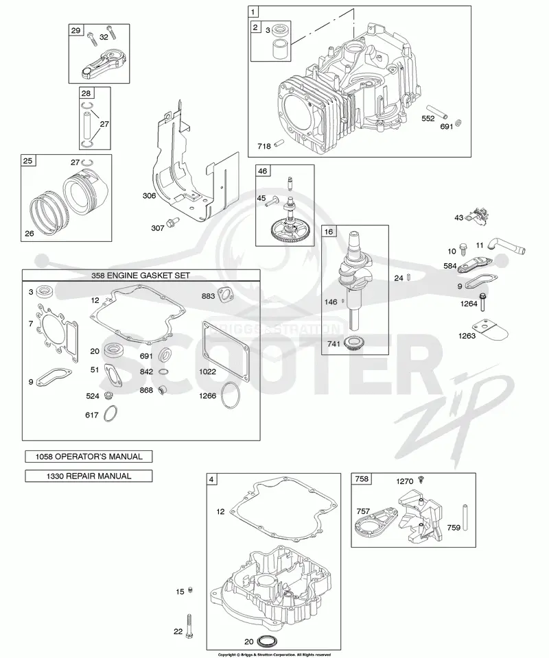 Camshaft, Crankshaft, Cylinder, Engine Sump, Gasket Set - Engine, Piston, Rings, Connecting Rod