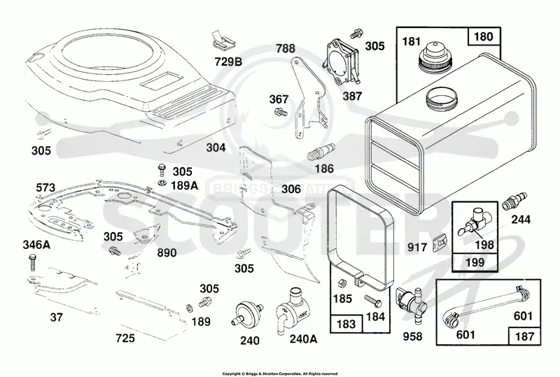 Fuel Tank,Blower Hsg,Guards