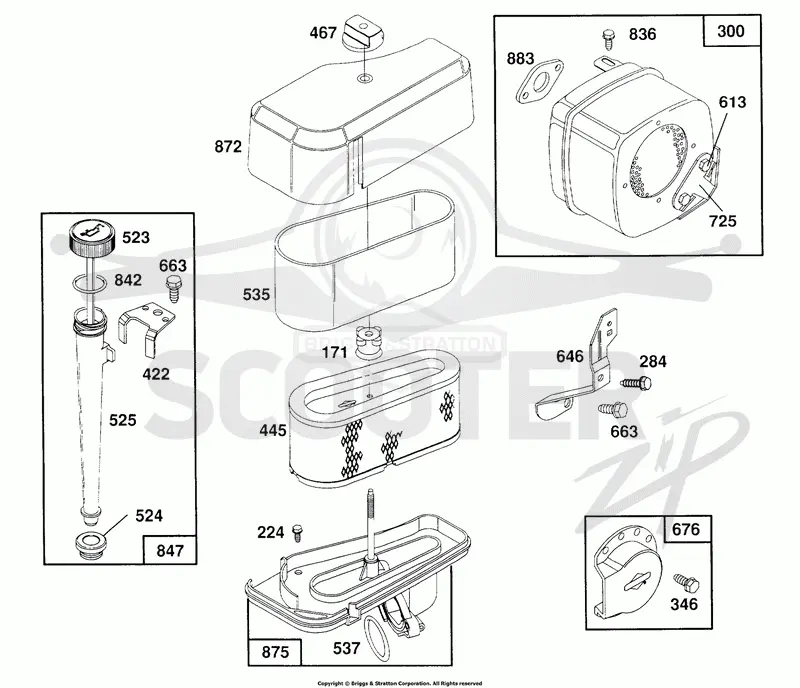 Air Cleaner,Oil Fill,Muffler