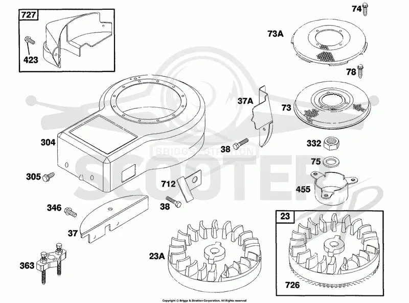 Blower Hsg, Flywheel,Screens