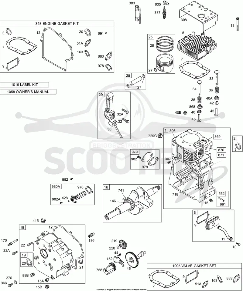 Cam, Crankcase Cover/Sump, Crankshaft, Cylinder, Head/Valves, Kits/Gasket Sets - Engine, Kits/Gasket Sets - Valves, Oil, Piston