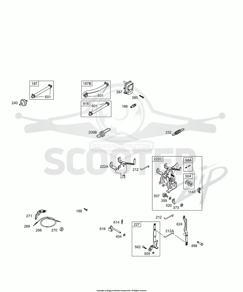 Controls, Fuel Tank, Governor Springs