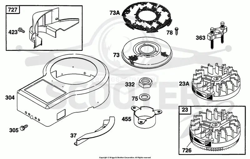 Blower Hsg, Flywheel, Screen