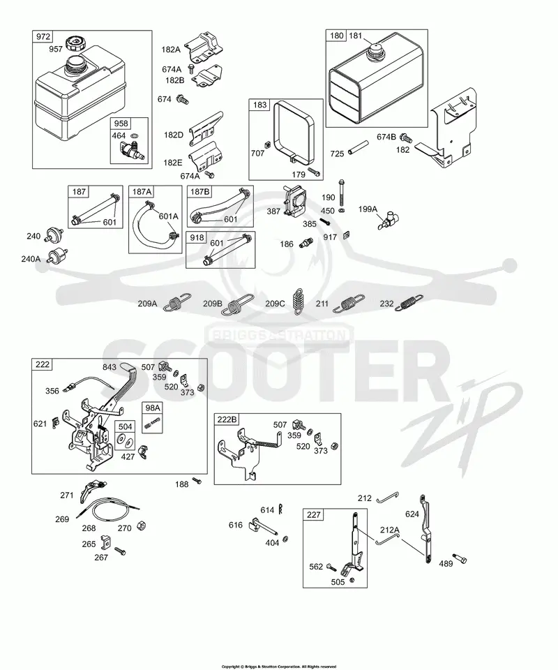Controls, Fuel Tank, Governor Springs