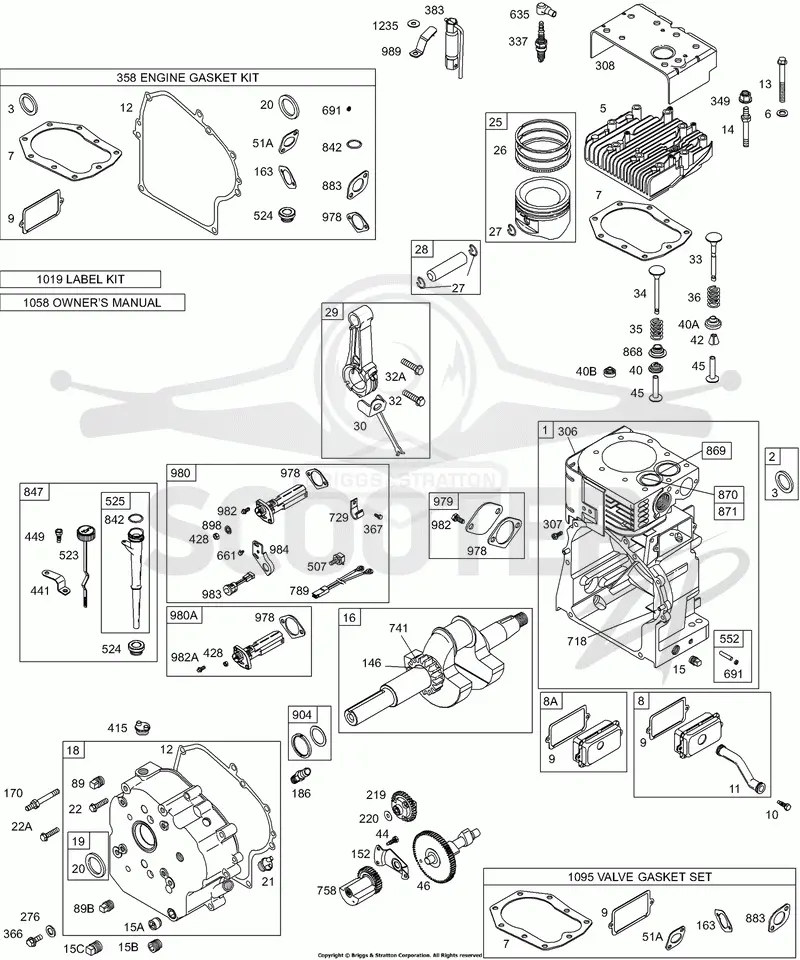 Cam, Crankcase Cover/Sump, Crankshaft, Cylinder, Head/Valves, Kits/Gasket Sets - Engine, Kits/Gasket Sets - Valves, Oil, Piston