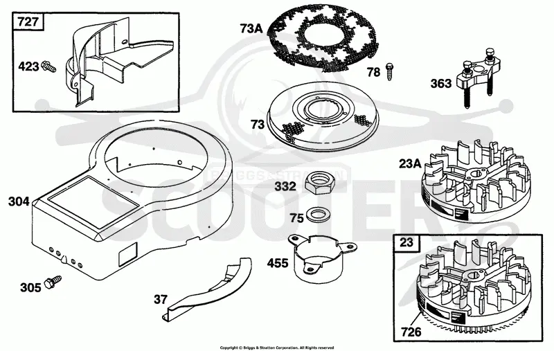 Blower Hsg, Flywheel, Screen