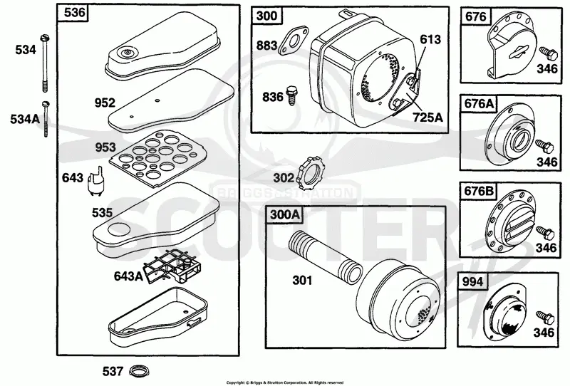 Air Cleaner Grp, Muffler Grp