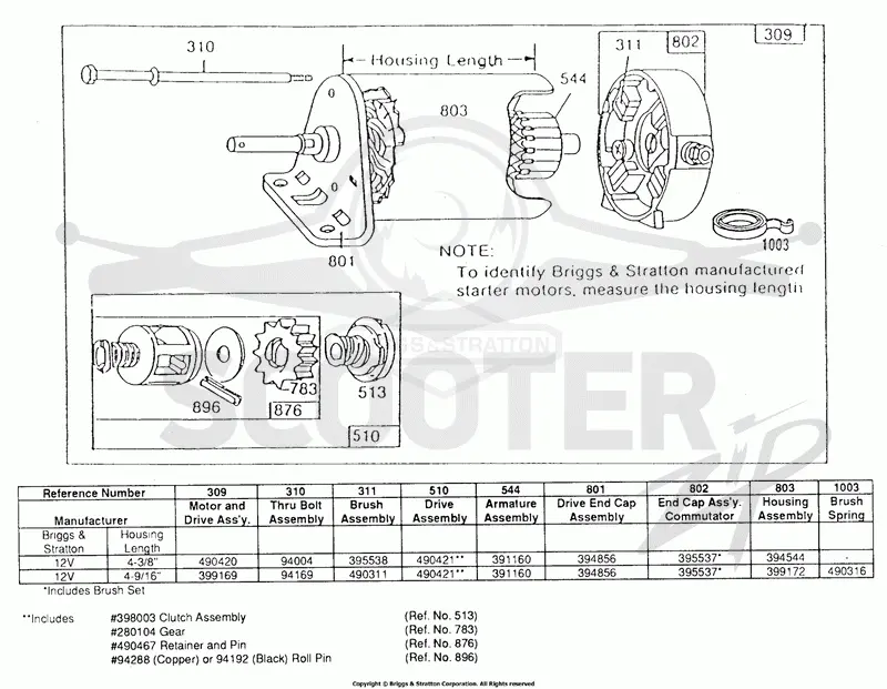 Electric Starter and Chart