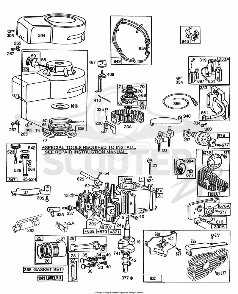 Cyl,Mufflers,Piston,Oil Fill