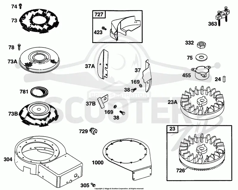 Blower Hsg, Flywheel, Screen