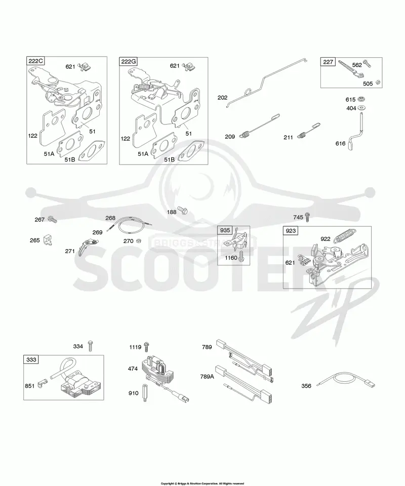 Controls, Flywheel Brake, Governor Spring, Ignition