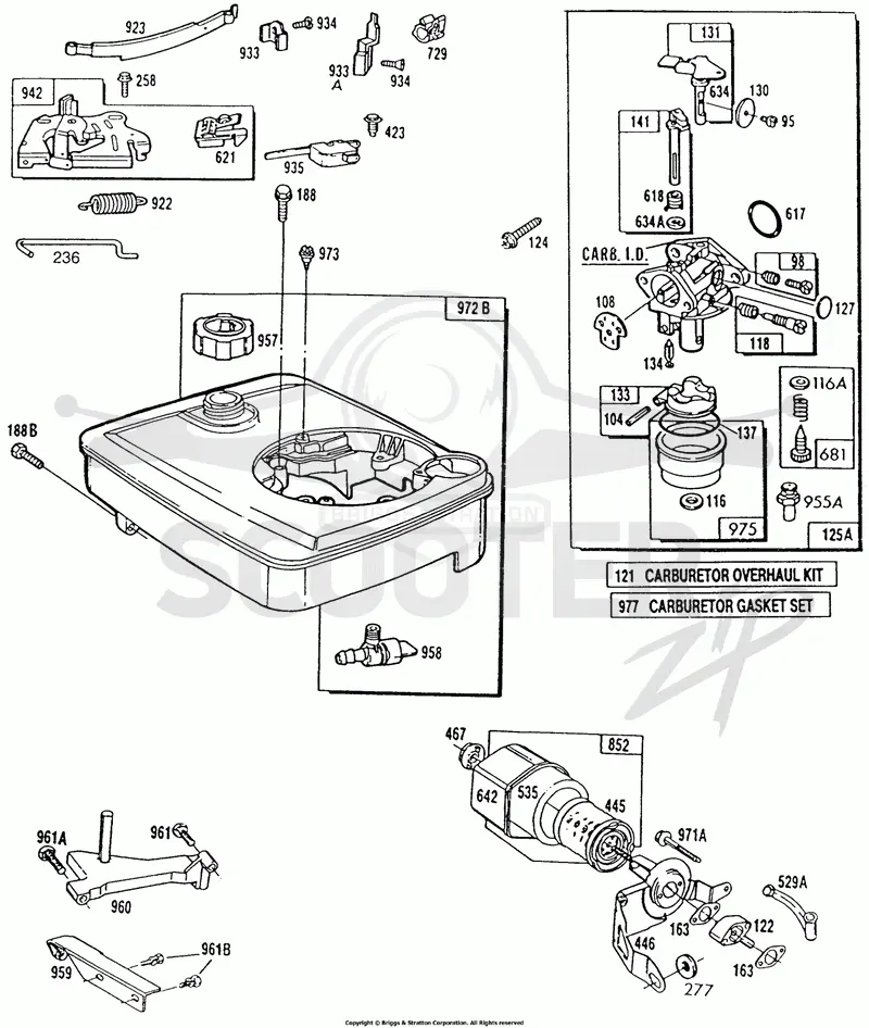Carburetor, Fuel Tank,Brake