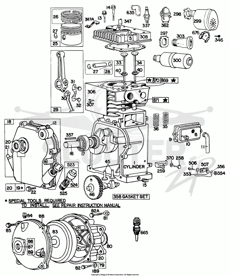 Cylinder,Crankcase,Gear Case
