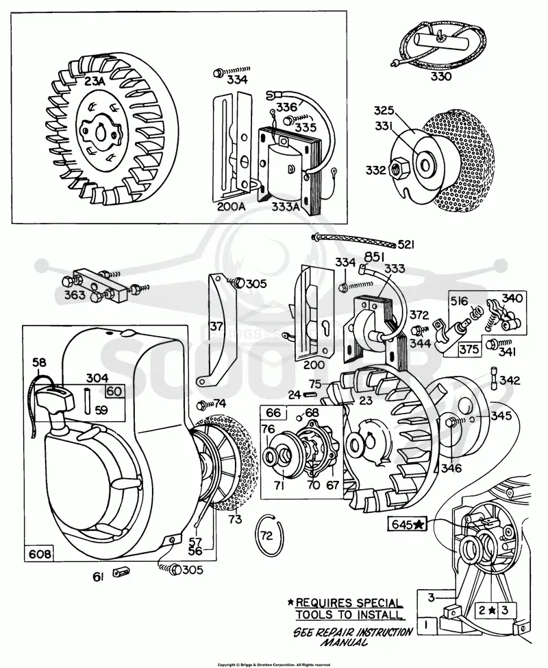 Blower Hsg,Flywheels,Rewind