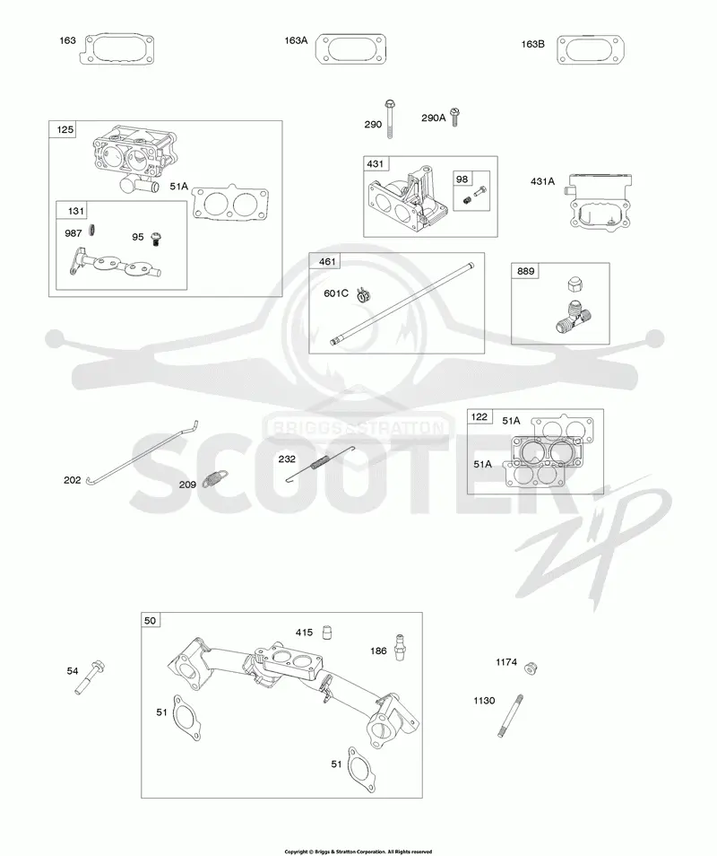 Carburetor/Mixer, Intake Elbows, Intake Manifold