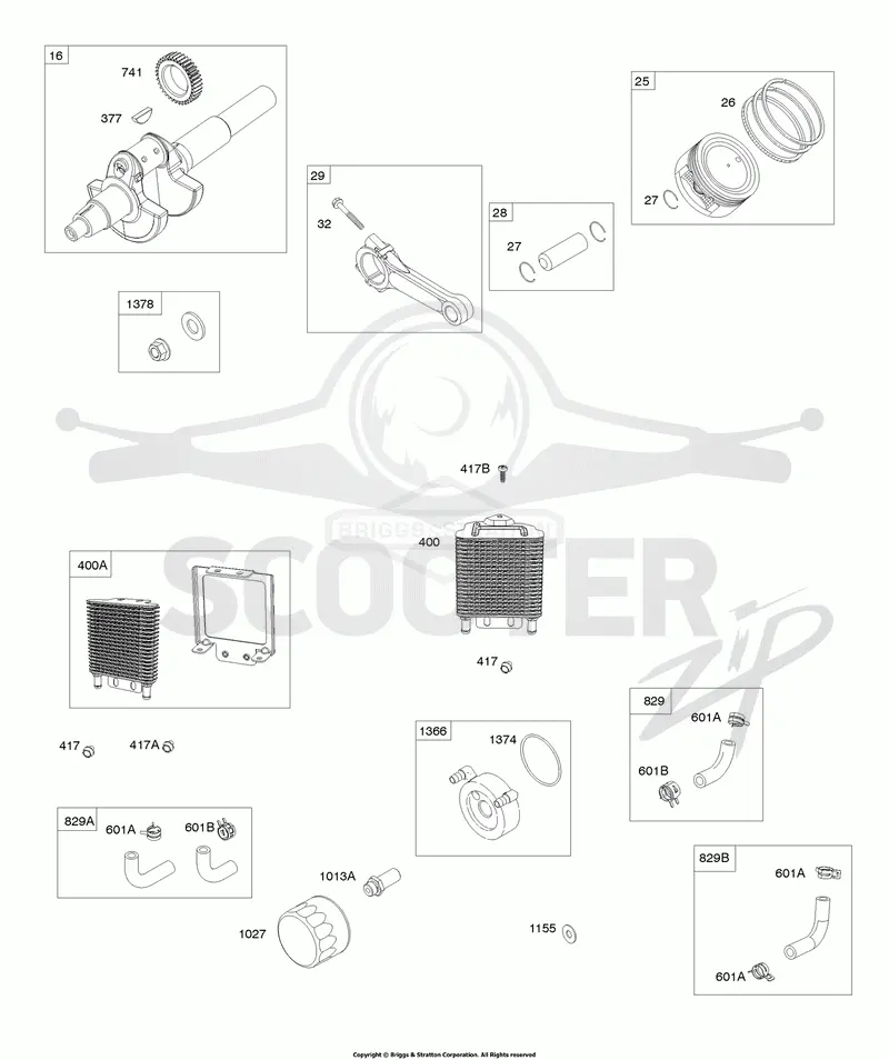 Crankshaft, Piston/Rings/Connecting Rod, Oil Coolers
