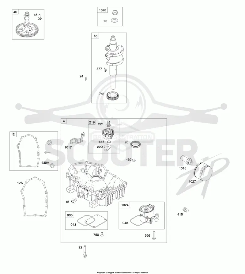 Crankcase Cover/Sump, Crankshaft, Camshaft