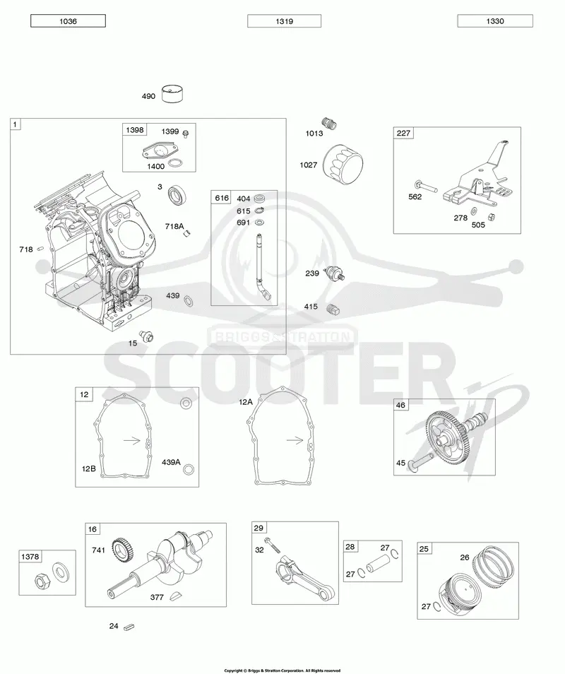 Cylinder, Crankshaft, Piston/Rings/Connecting Rod