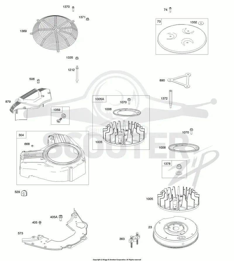 Blower Housing, Flywheel, Rotating Screen