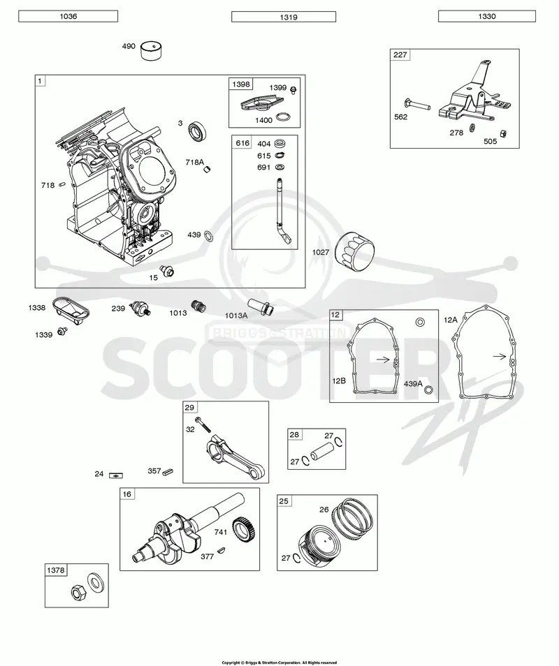 Cylinder, Piston/Rings/Connecting Rod, Crankshaft