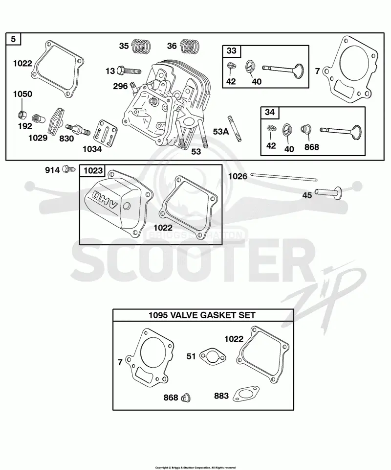 Cylinder Head, Gasket Set - Valve, Lubrication