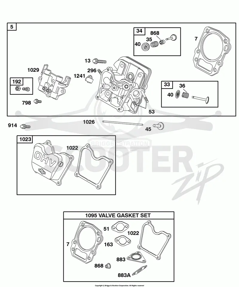 Cylinder Head, Gasket Set - Valve