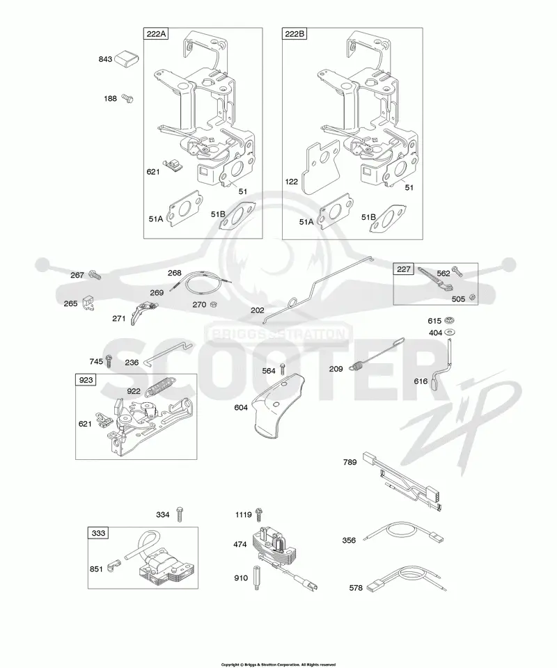 Controls, Flywheel Brake, Governor Spring, Ignition